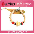 Pulsera inspirada Buda de la turquesa blanca ajustable de la joyería natural